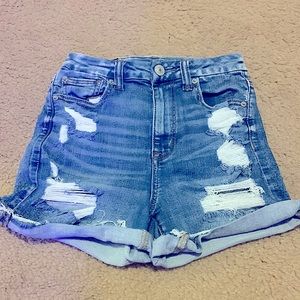 American Eagle curvy ripped high rise shorts